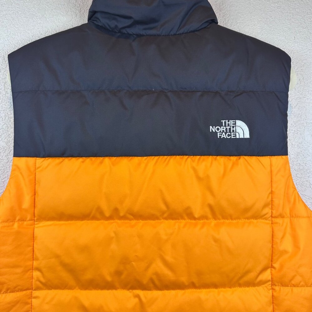 The North Face Orange Black Puffer Vest Mens M Zip Outdoor Gorpcore - Picture 10 of 12